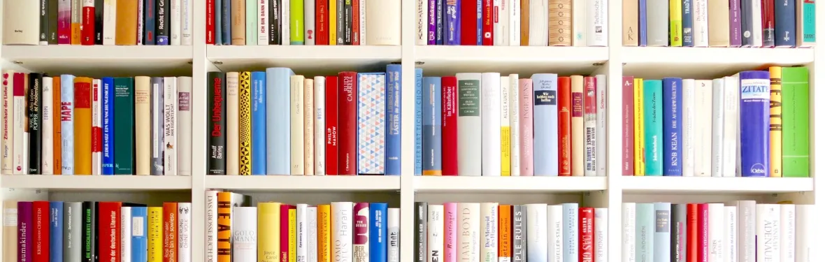 books on bookshelf